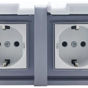 Розетка 2-х с/з с/кр Arion белый "ETO"400-0200-918