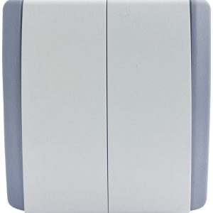 Выключатель наружный  двойной белый   400-0200-202