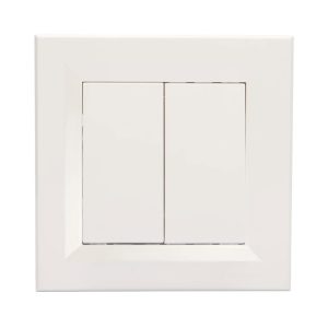 Выключатель двухклавишный белый EVEREST 200-100-02