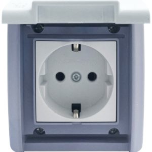 Розетка белый с крышкой с/з 400-0200-218 Arion