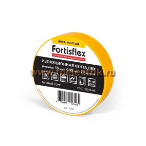 Изолента ПВХ 19х0.15x20 желтый (Fortisflex)